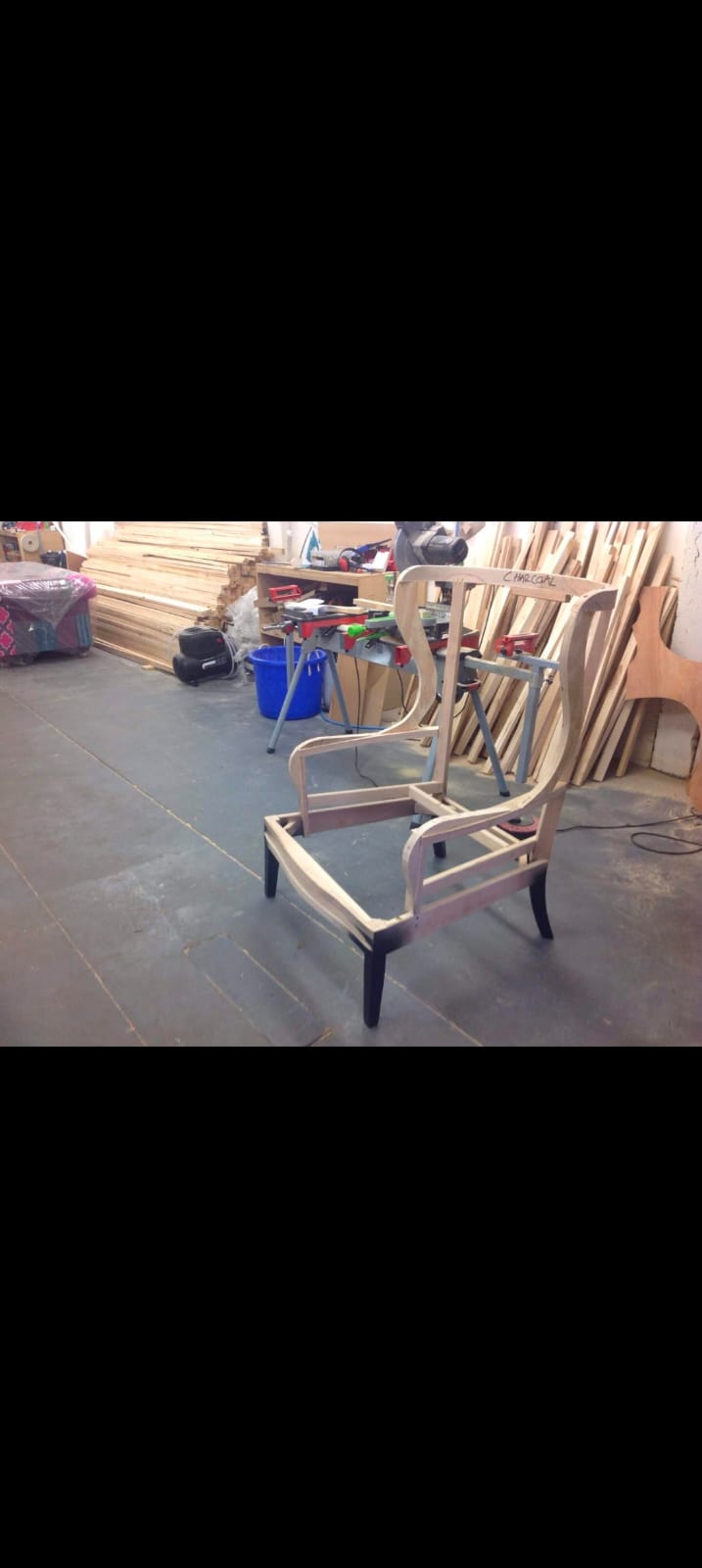 Wooden chair joinery and structural frame carpentry repair by NS Furniture Noida
